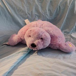 Seal PillowPets GlowPets Pastel Pink Purple Tie Dye Plush Stuffed Animal toy